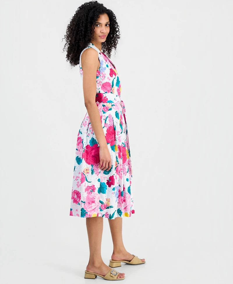 Anne Klein Women's Notch Collar Sleeveless Wrap Dress