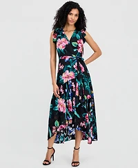 Anne Klein Women's Ruffle-Sleeve V-Neck High-low Patio Wrap Dress