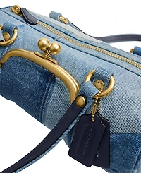 Coach Denim Kiss-Lock Barrel Small Shoulder Bag 28