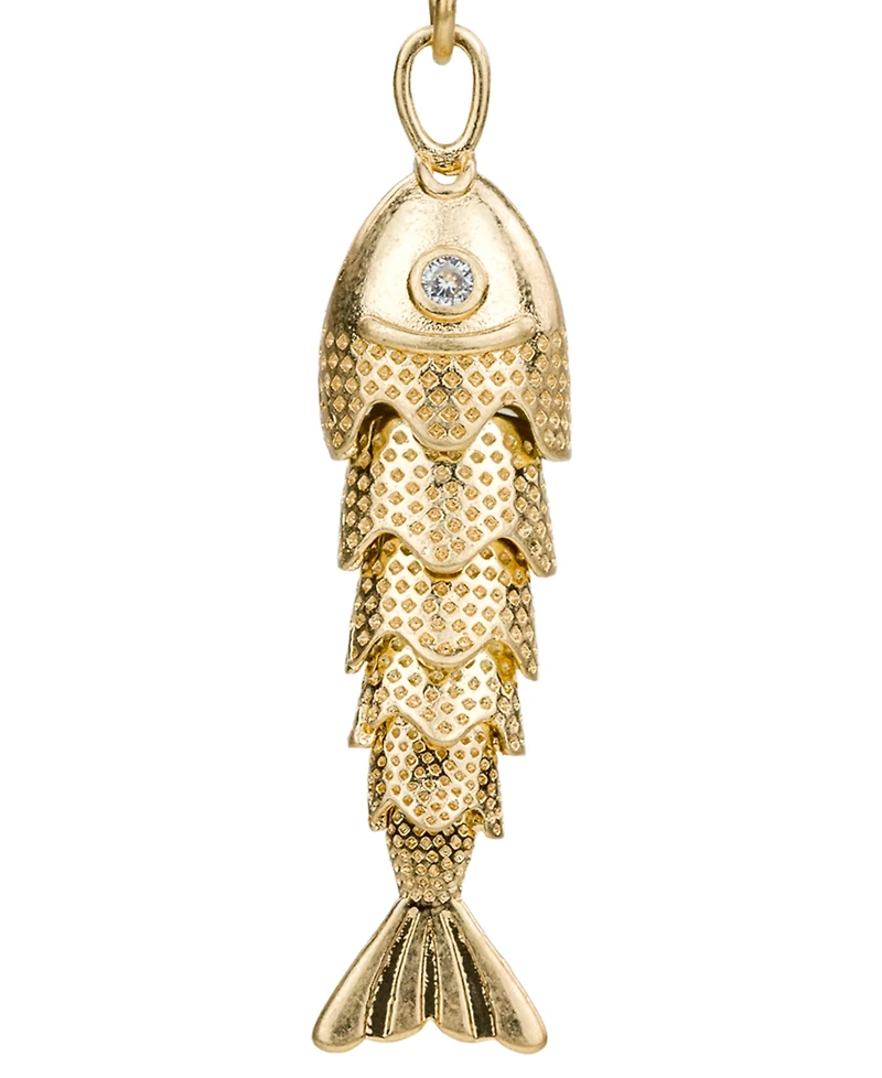 Patricia Nash Gold-Tone Plated Double Fish Drop Earrings