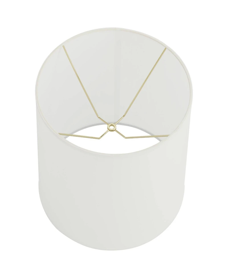 Springcrest Large Drum Lamp Shade Off-White Fabric 14" Top x 16" Bottom x 18" High Spider with Replacement Harp and Finial Fitting