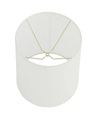 Springcrest Large Drum Lamp Shade Off-White Fabric 14" Top x 16" Bottom x 18" High Spider with Replacement Harp and Finial Fitting