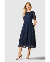Oasis Women's Occasion Lace Collared Midi Dress