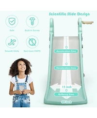 Mecale 3-in-1 Kids Climber and Slide Playset with Basketball Hoop & Ball