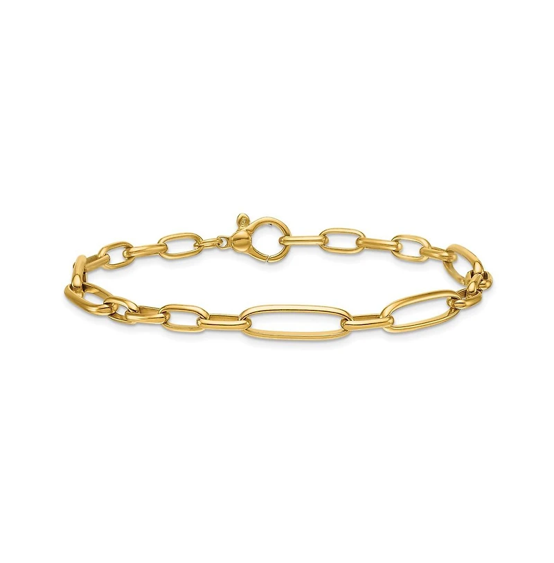 Curata Jewelry Solid 18k Yellow Gold Italian 8 Inch 5.9mm Sizes Paperclip Links Bracelet