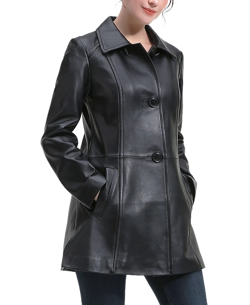 Bgsd Women's Eloise A-Line Leather Coat