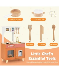 Mecale Kids Play Kitchen with Microwave & Rotating Knobs for Boys & Girls Ages 3-6