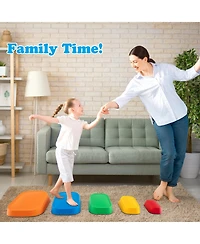 Mecale 5-Piece Non-Slip Toddler River Stone Stepping Stone Set for Balance & Coordination