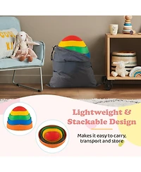 Mecale 5-Piece Stepping Stones for Kids, Non-Slip Balance with Storage Bag