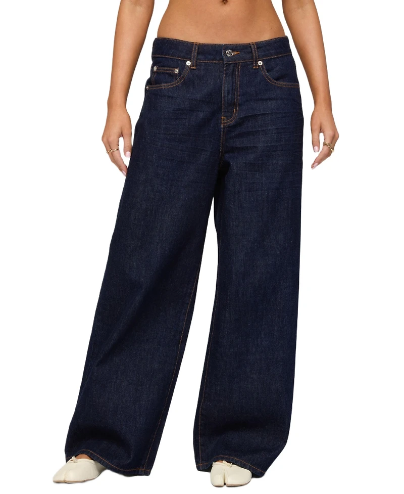 Edikted Women's Juanita Low Rise Baggy Jeans