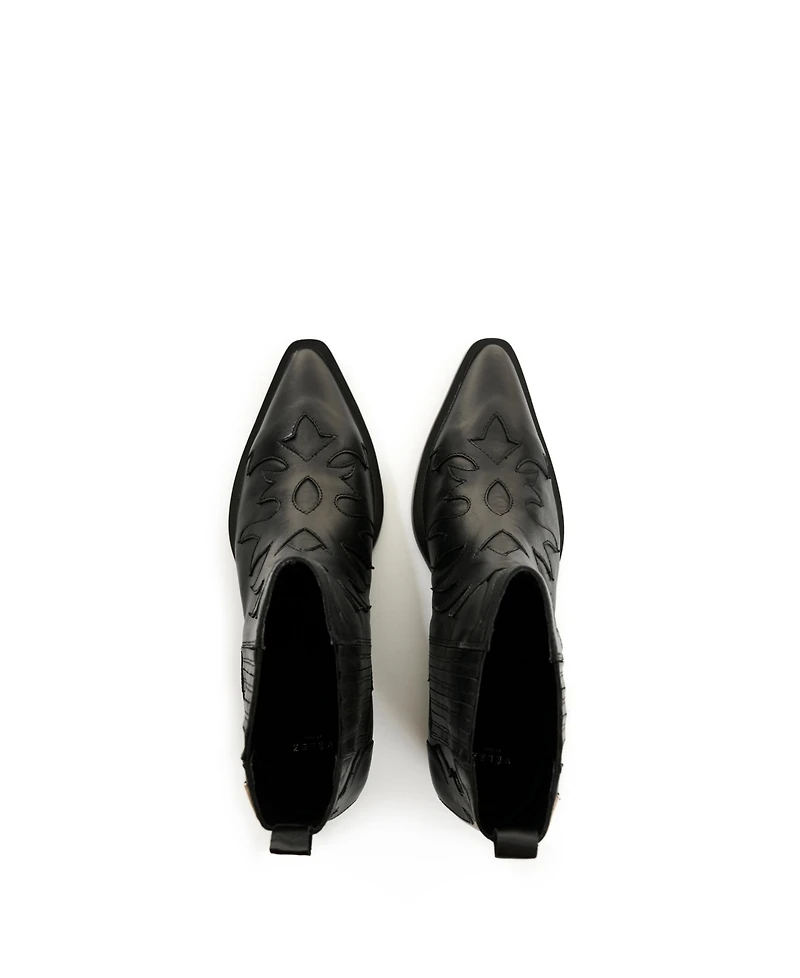 Velez Women's Leather Western Ankle Boots