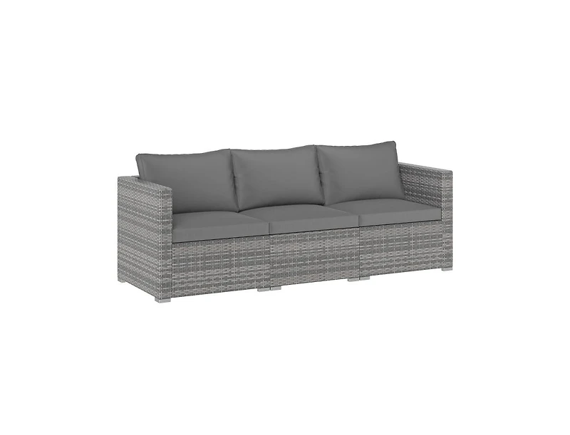 Slickblue Outdoor 3-Piece Pe Rattan Sectional Sofa Set with Cushions