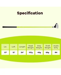 Mecale 34 Junior 3 Fairway Wood 165CC Fiberglass Shaft