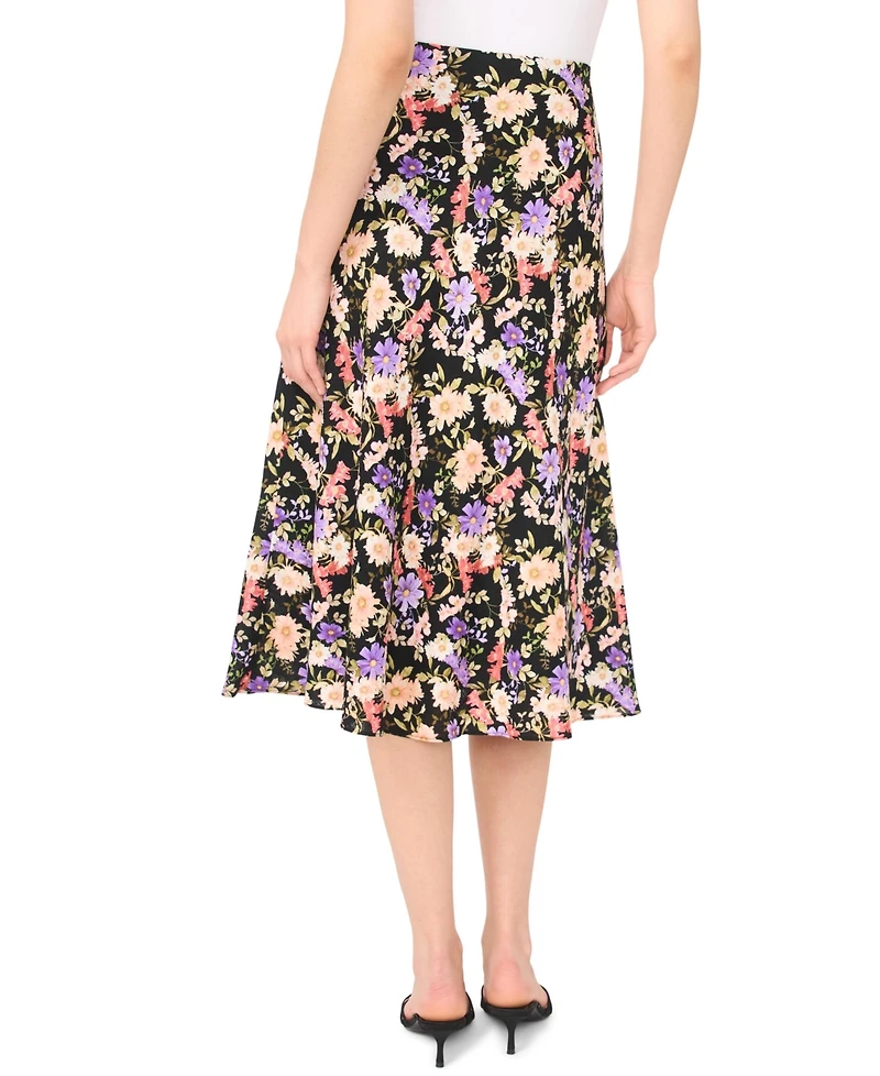 CeCe Women's Bias Printed Midi Skirt