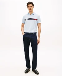Tommy Hilfiger Men's Short Sleeve Embroidered Chest Stripe Polo Shirt