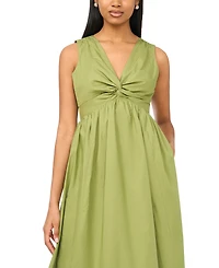 Msk Women's V-Neck Knot Bust Maxi Dress
