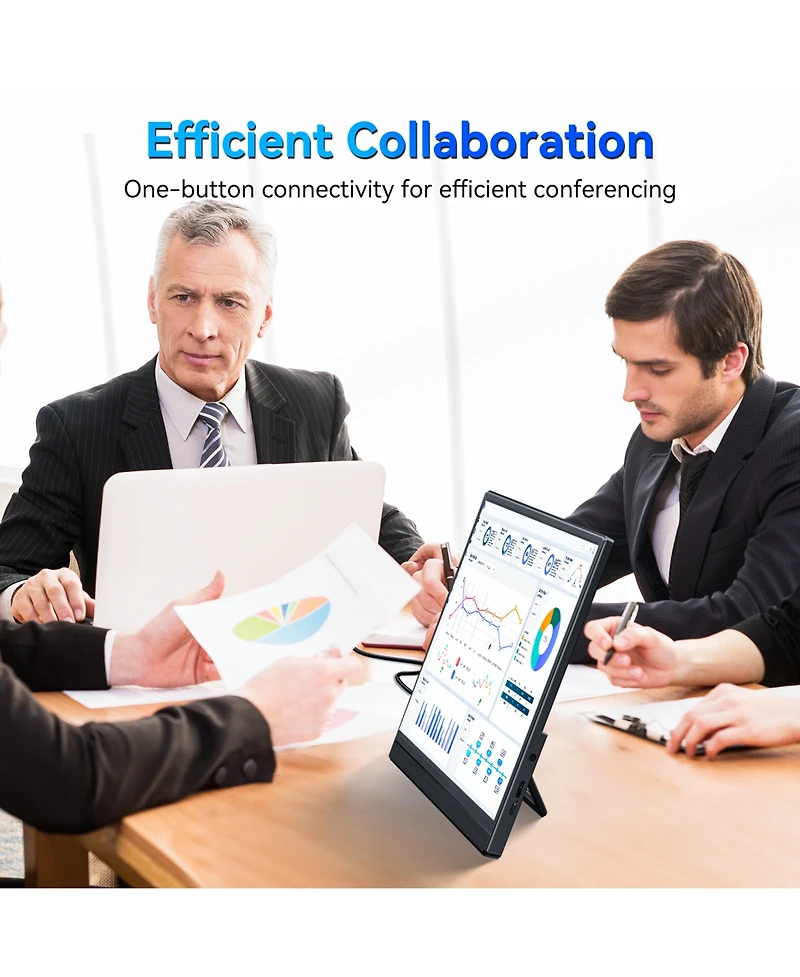 Ltmate Portable Monitor 15.6-inch, 1080P Usb-c Hdmi Ultra-Slim Travel Monitor with Kickstand, Eye Care, External Second Screen for Laptop Pc Mac Phone