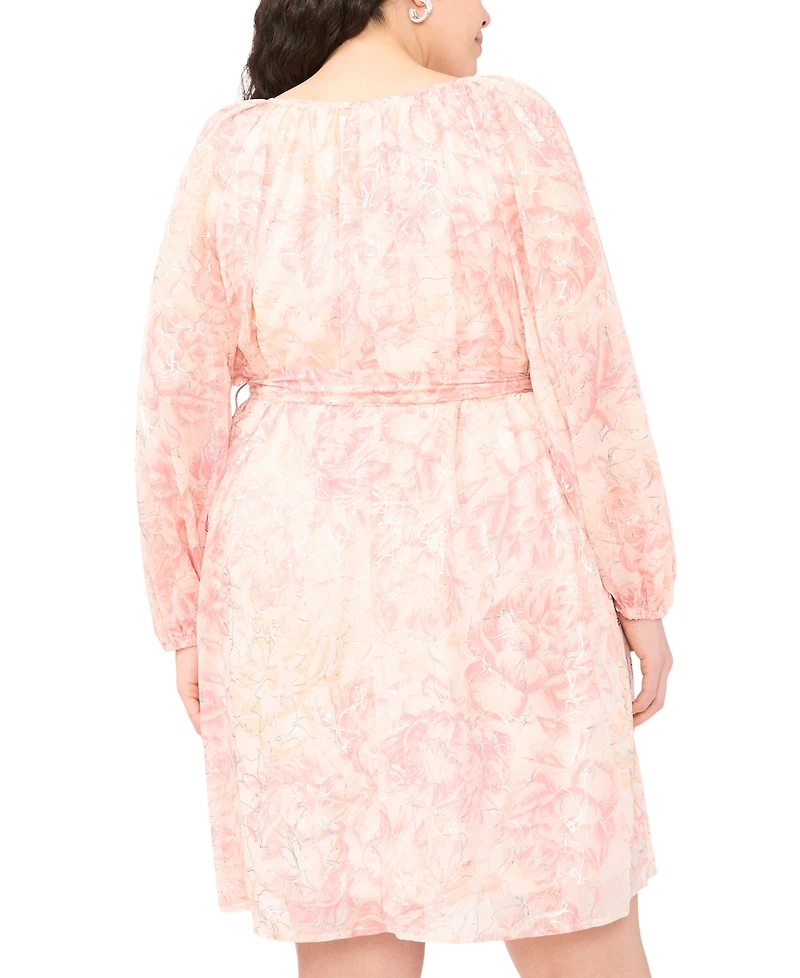 Msk Plus Round Neck Shift Dress