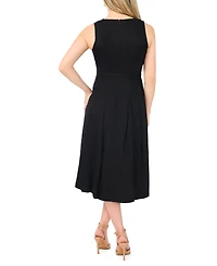 Msk Petite Sleeveless Square Neck Midi Dress