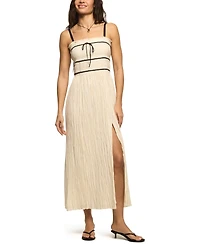 Lucky Brand Women's Contrast Piped Square Neck Dress