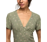 Lucky Brand Women's Floral Simone V-Neck Midi Dress