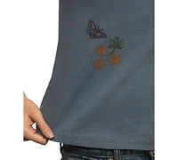 Lucky Brand Women's Classic Fit and Floral Butterfly T-Shirt