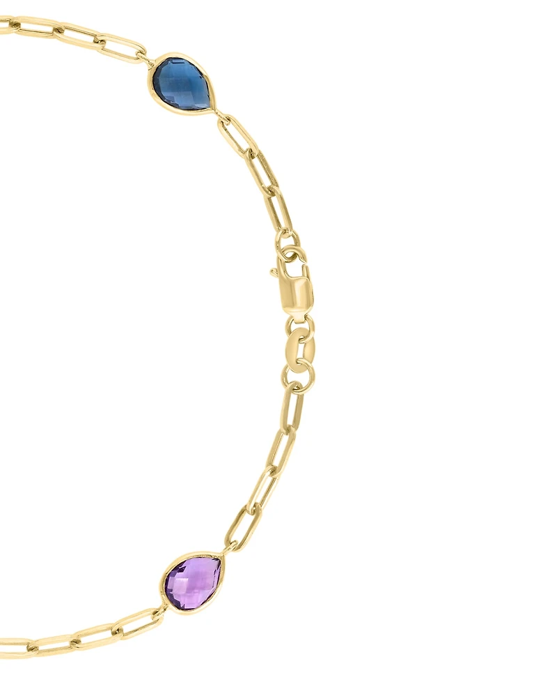 Effy Collection Diamond Accent and Multi Gemstone (6-1/3 ct. t.w.) Bracelet in 14k Yellow Gold