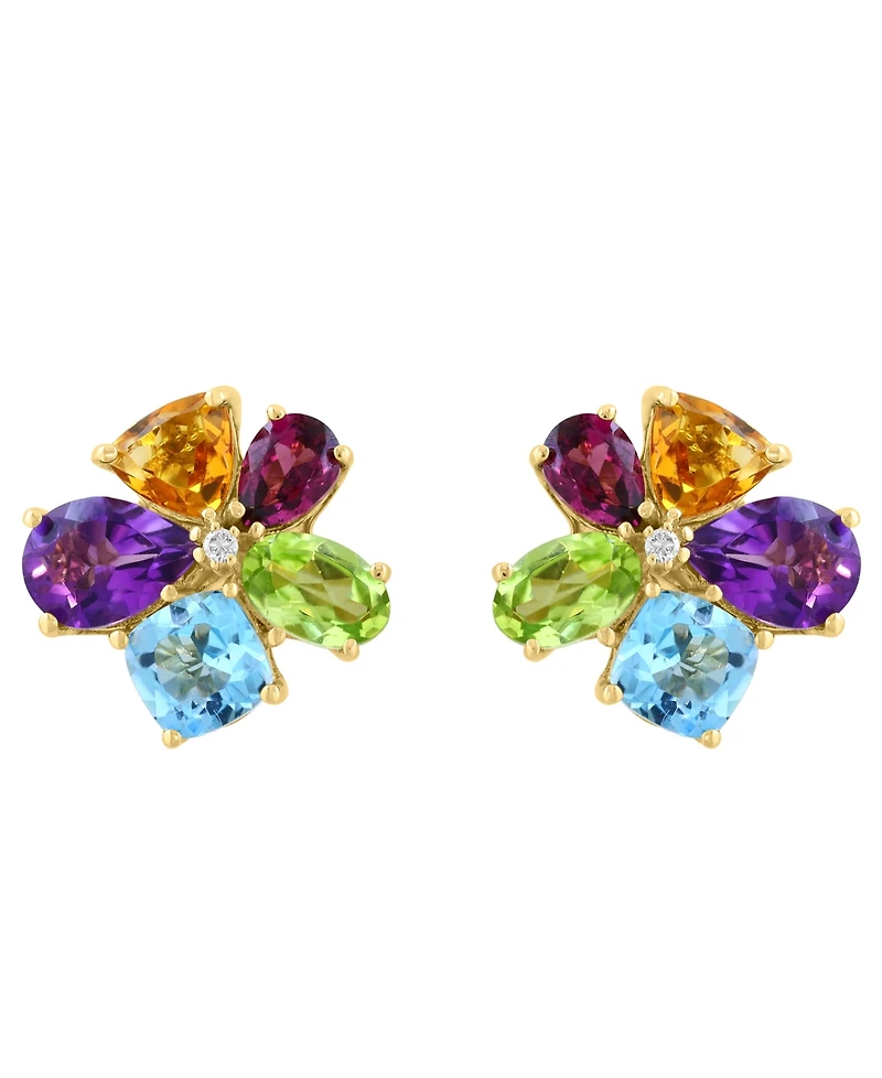 Effy Collection Diamond Accent and Multi-Gemstone (4-7/8 ct. t.w.) Earrings in 14K Yellow Gold