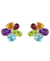 Effy Collection Diamond Accent and Multi-Gemstone (4-7/8 ct. t.w.) Earrings in 14K Yellow Gold
