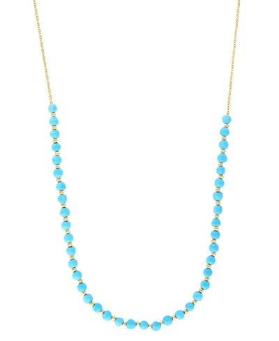 Effy Collection Turquoise (3.5 mm) Necklace in 14k Yellow Gold