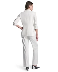 Dkny Petite Pinstripe Notch Collar Jacket