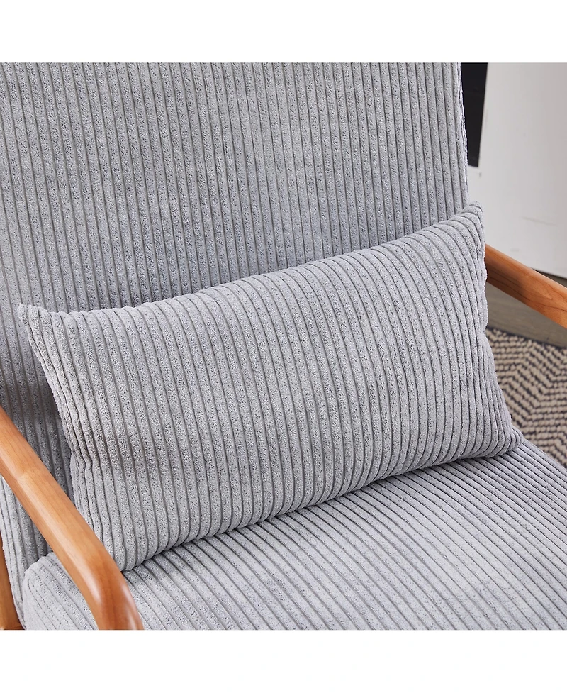 sumyeg Mid-Century Modern Chair with Pillow Upholstered and Solid Wood Frame
