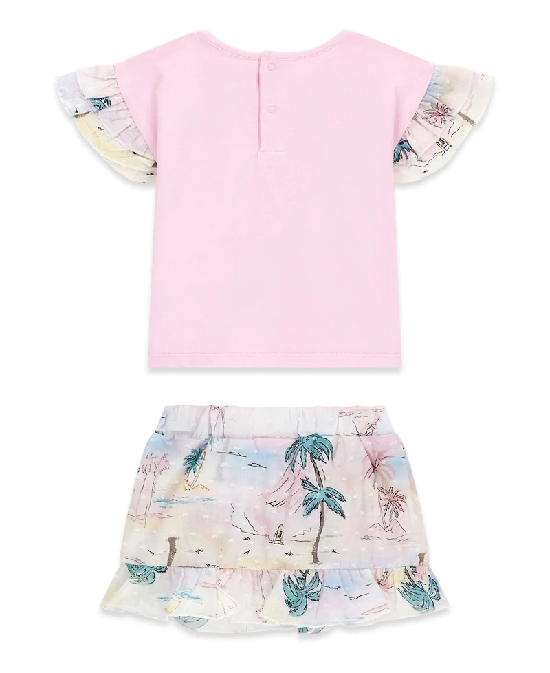Guess Baby Girls' Short-Sleeve T-Shirt and Skirt, 2-Piece Set