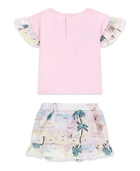 Guess Baby Girls' Short-Sleeve T-Shirt and Skirt, 2-Piece Set