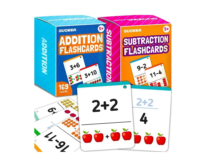 Quokka Math Flash Cards Set for Kids Ages 4-8 – Addition & Subtraction & Multiplication, Financial Literacy