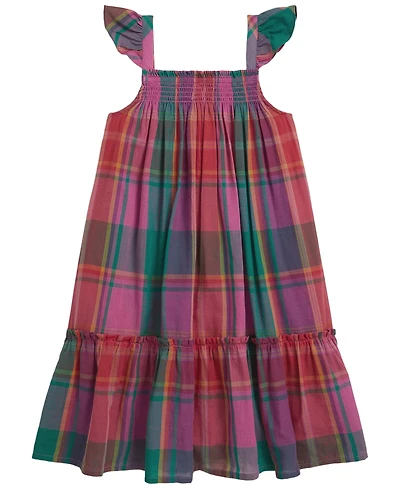 Polo Ralph Lauren Girls' 2T-6X Plaid Cotton Madras Dress