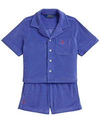 Polo Ralph Lauren Girls' 2T-6X Terry Shirt & Short, 2-Piece Set