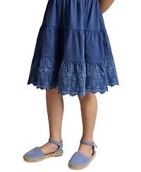 Polo Ralph Lauren Girls' 2T-6X Smocked Eyelet Cotton Jersey Dress