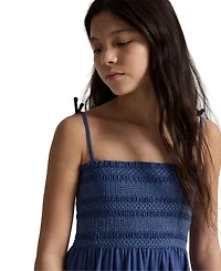 Polo Ralph Lauren Girls' 7-16 Smocked Eyelet Cotton Jersey Dress
