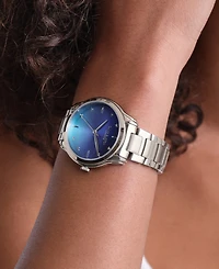 Olivia Burton Women's Colourwave Silver Tone Stainless Steel Bracelet Watch, 36mm