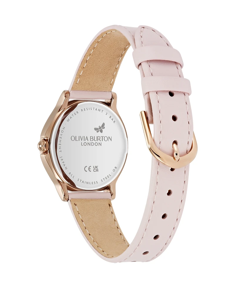 Olivia Burton Women's Ob Classic Bee Primrose Leather Strap Watch, 29.8mm