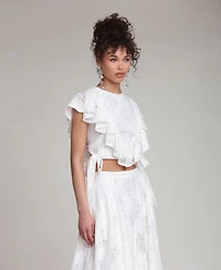 Avec Les Filles Women's Ruffle-Trimmed Top