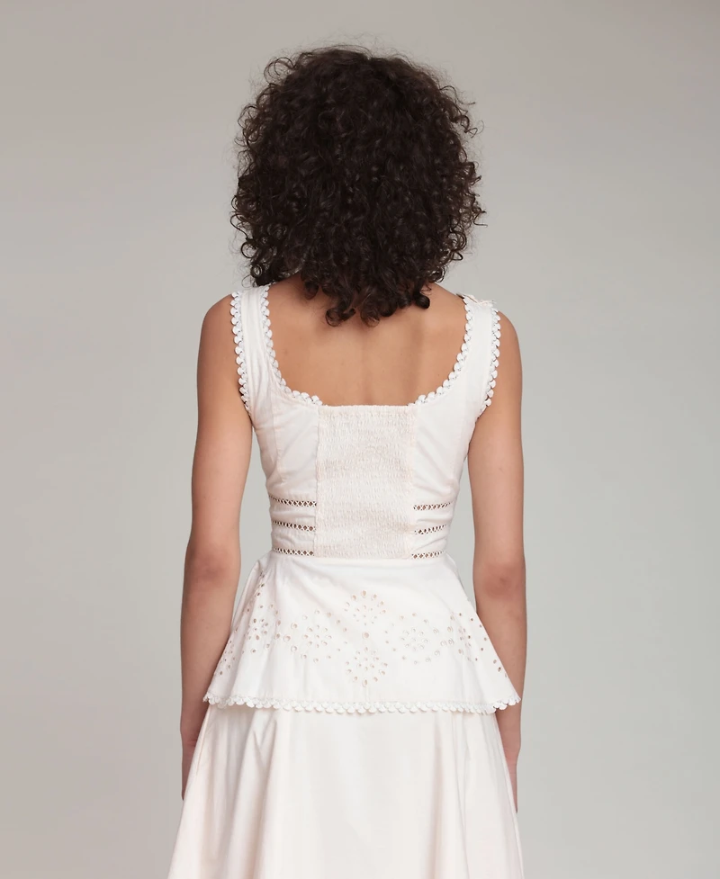 Avec Les Filles Women's Scoop Neck Peplum Top