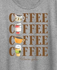 Hybrid Apparel Plus Gilmore Girls Coffee Repeated Short-Sleeve Graphic T-Shirt