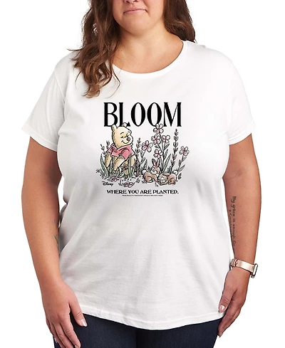 Hybrid Apparel Plus Winnie The Pooh Bloom Where You Are Planted Short-Sleeve Graphic T-Shirt