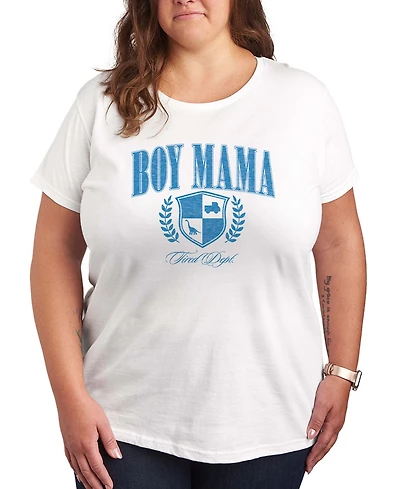 Hybrid Apparel Plus Instant Message Boy Mama Collegiate Short-Sleeve Graphic T-Shirt
