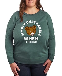 Hybrid Apparel Plus Instant Message Tired Simply Unbearable French Terry Long-Sleeve T-shirt