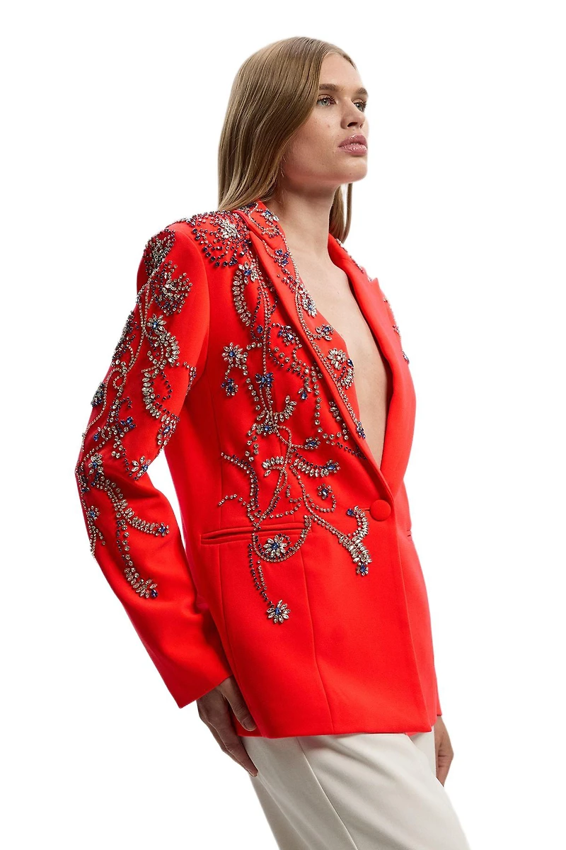 Karen Millen Women's Embellished Single Breasted Blazer