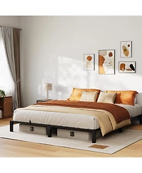 gaomon Heavy Duty Metal Platform Bed Frame with Durable Iron Slat Support and Legs, No Box Spring Required, No Screws Needed, Support