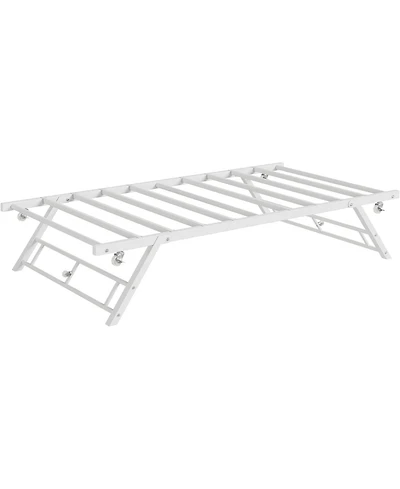 gaomon Twin Pop Up Trundle Bed Frame,Trundle Day Bed with Lockable Casters,Foldable Metal